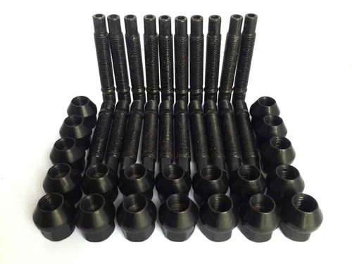 M14 x 1.5 Stud Conversion Kit for Audi Cars Including Nuts and 10mm Spacers (Bla
