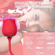 10 speed Rose Female Anniversary Massage Tongue Sucking Toy Women Birthday Gift