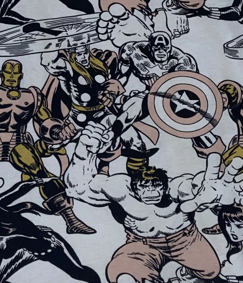 Marvel Avengers Iron Man Hulk Comics AOP Print T Shirt Boys Size Large L (14) - Image 3 of 4