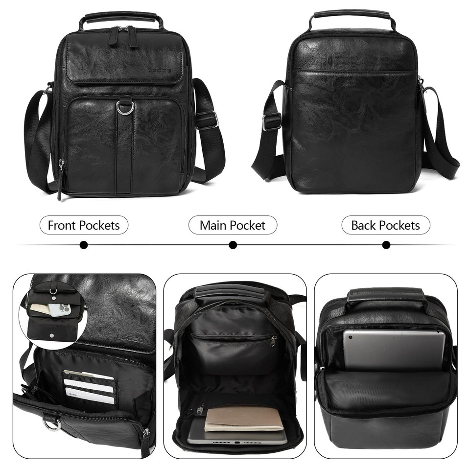 Leather Messenger Bag, Vintage Crossbody Bags for Men Satchel Shoulder