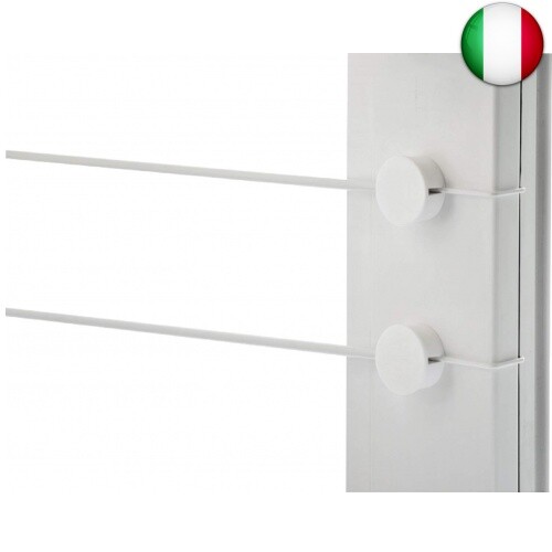 Set di fissaggio per filo per tende, adatto per due tende fisse, bianco