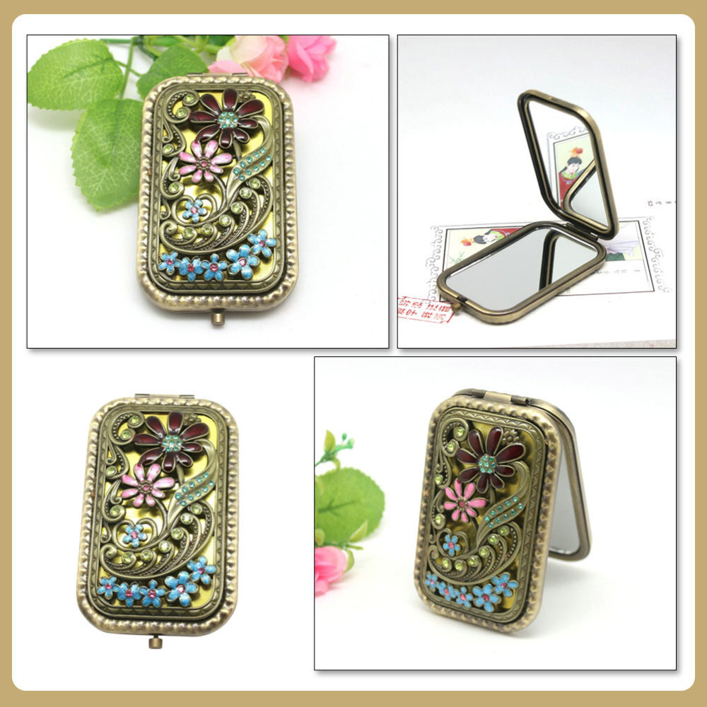 handbag mirror Antique Pocket Mirror Bathroom Magnifying Mirror Ancient