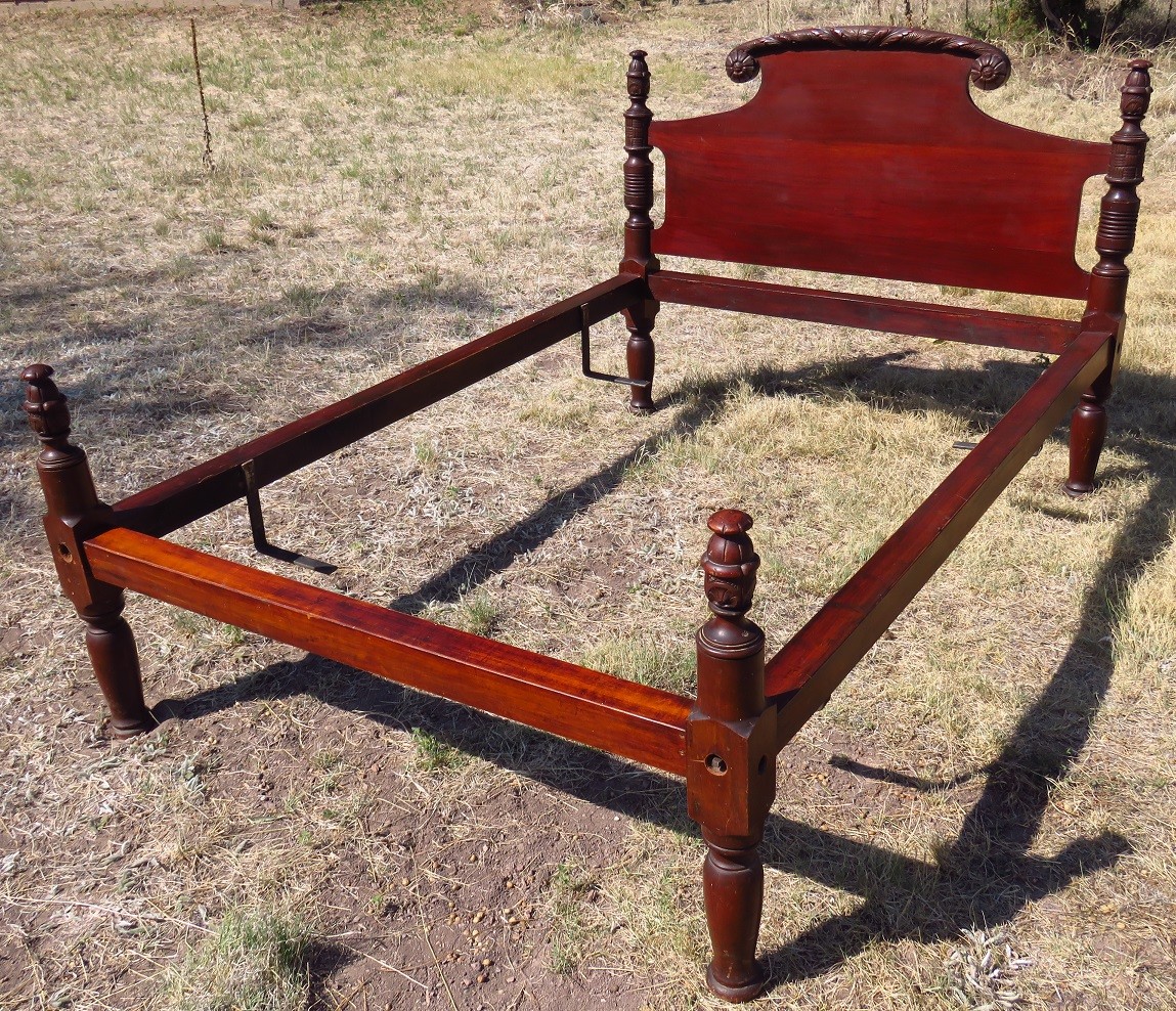 Empire Revival Style "ThreeQuarter" Bed from 1930s Probably Mahogany