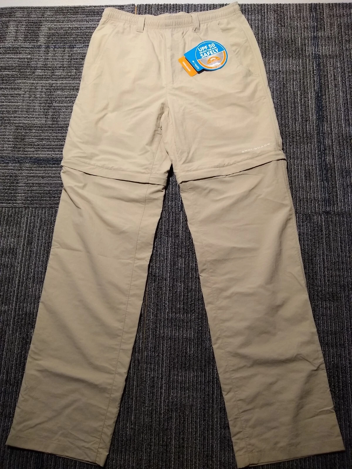 Columbia PFG Men’s Backcast Convertible Pant Size Small 34L Inseam Omni-Shade