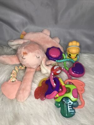 Lot Of 4 Itzy Ritzy Bright Starts Nuby Rattles Toys Teethers And More 53-6