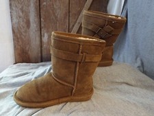 Bear Paw Youth Boots Wool Blend Lining Sheepskin Brown Rubber Sole