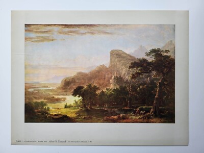 Alter antiker Druck Metropolitan imaginäre Landschaft Asher B Durand Museum of Art
