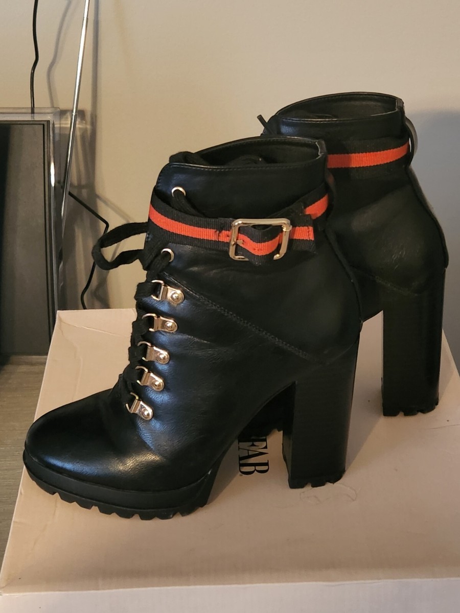 Ribonea Lace-Up Platform Bootie Size