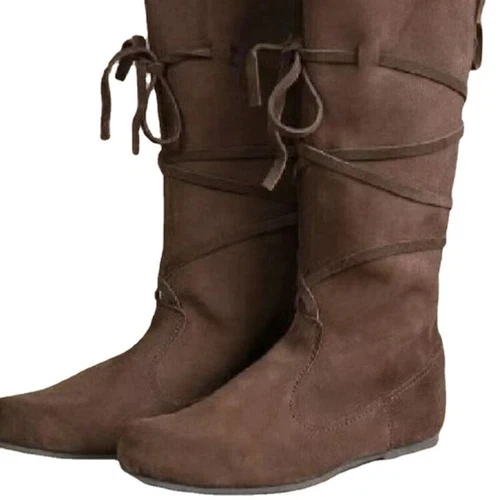 Medieval Viking Costume Retro Men Knight Boots Larp Shoes PU Leather Warrior Cos - Bild 3 von 12
