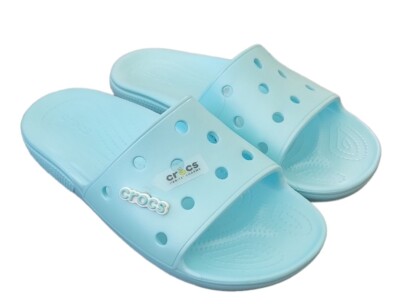Crocs Classic Men's Slide Sandals Cushion Footbed, Size 13, Ice