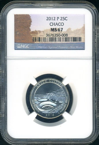 2012-P Chaco Quarter 25c NGC **MS67** Lustrous Untoned SPOT FREE BUSINESS STRIKE