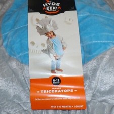 Baby Infant 6-12 Months Halloween Costume Hyde  Eek Triceratops Dinosaur Gray