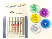 Original Pfaff NäHmaschinen Nadeln Microtex + 5 Farbige Spulen FüR Pfaff..