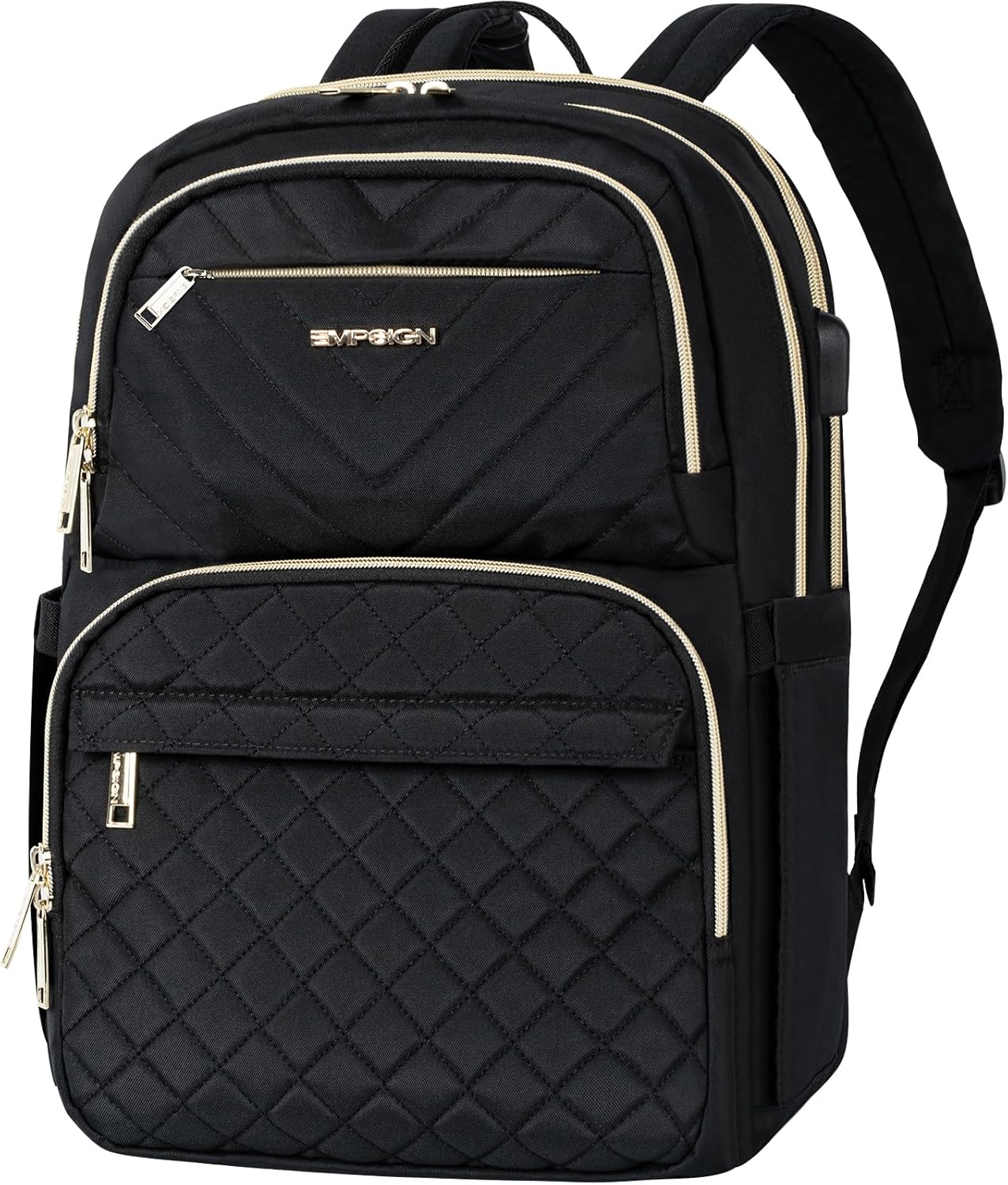Sleek Laptop Backpack Purse for Men & Women with USB Charging Port Fits 15.6 Inch Devices-image