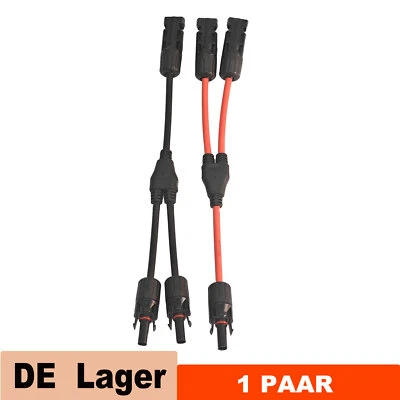 LIONSHEE 1 Paar 30A Y Solarstecker Verteiler Buchse Solarpanel Kabel Adapter Solarkabel