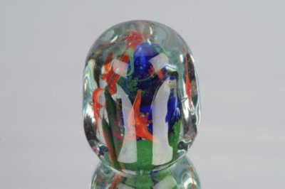 M Design Art Hand Glass Fish Family Glass Paperweight