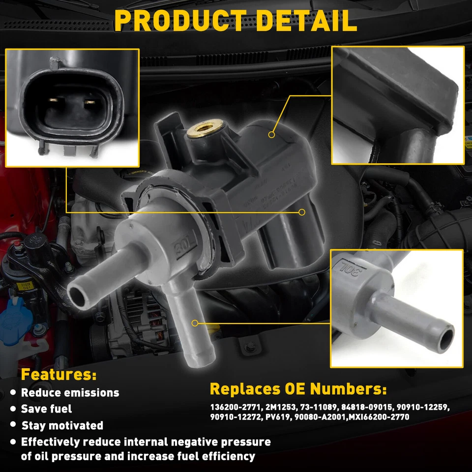 Solenóide de válvula de purga vasilha de vapor EVAP para 2006-2008 Lexus RX400h 73-11089 - Imagem 4 de 4