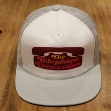 Vintage Telephone Connection Hat Cap Snapback Trucker Telecom Company 80s