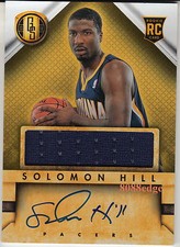 2013-14 GOLD STANDARD ROOKIE JERSEY AUTO: SOLOMON HILL #243 RC AUTOGRAPH PACERS