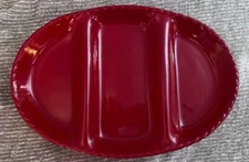 Artimino Serving Dish Large oval Divided  tray Red christmas READ