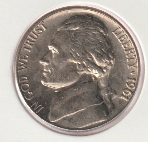 Rare Old UNCIRCULATED 1961 Jefferson Collectible US Coin Collection Nickel USA