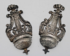 L68-ACQUASANTIERA COPPIA LOMBARDO VENETO VENEZIA-ARGENTO 800-SACRO RELIGIONE
