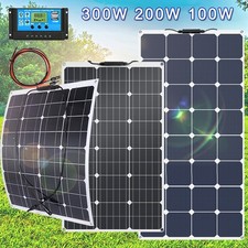 300W Flexible Solar Panel 18V 12V Mono Home RV Rooftop Camping Off-Grid Power