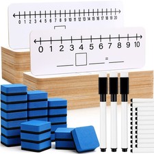 Fainne 24 Pack Dry Erase Number Line White Boards 4" x 12" Double Sided Eleme...