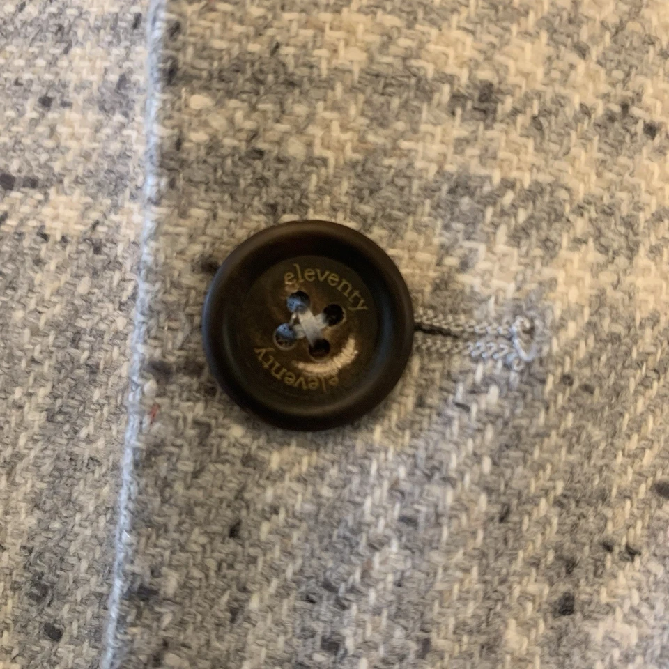 Eleventy Zegna Sport Coat Blazer Mens Grey Plaid Wool Cashmere Two Button Sz 48 - Image 4 of 4