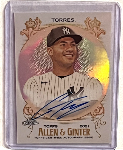 Gleyber Torres #AGA-GT 2021 Topps Allen & Ginter Chrome Autographs card
