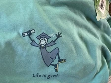 NWT Life Is Good Womens Graphic Graduation T-Shirt Size L