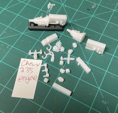1/25 Scale Chevy 235 Stovebolt Inline 6 Engine - Resin 3D Print - Model Car Part