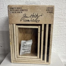 Idea-Ology Wooden Vignette Boxes 4/Pkg-Brown TH93279