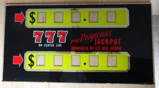 Bally 777's Progressive Slot Machine TOP Glass for EM. Hard to Find