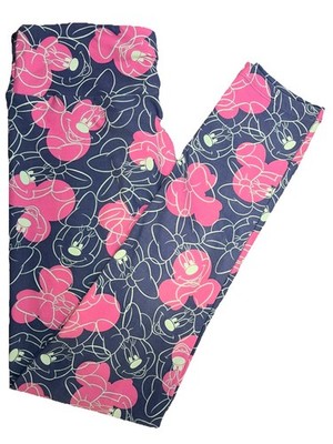 NEW LuLaRoe OS Pink And Blue Walt Disney Minnie Mouse Leggings Size OS (2-10)