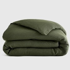 Quince European Linen Duvet Cover King/Cal King Pine Green Bedding Luxury NEW