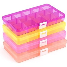 15 Girds SMALL Jewelry Organizer Earring Storage 4 Pack , Bead Organizer Box,