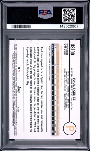 2024 TOPPS UPDATE #US100 PAUL SKENES PSA 8 - Picture 2 of 2