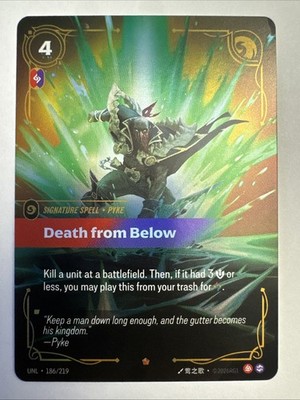 Death from Below 186/219 Foil - Riftbound Unleashed (UNL) - NM