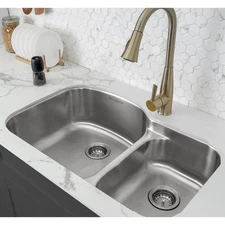 Swiss Madison 32" x 21" Stainless Steel, Dual Basin, Undermount Kitchen Sink