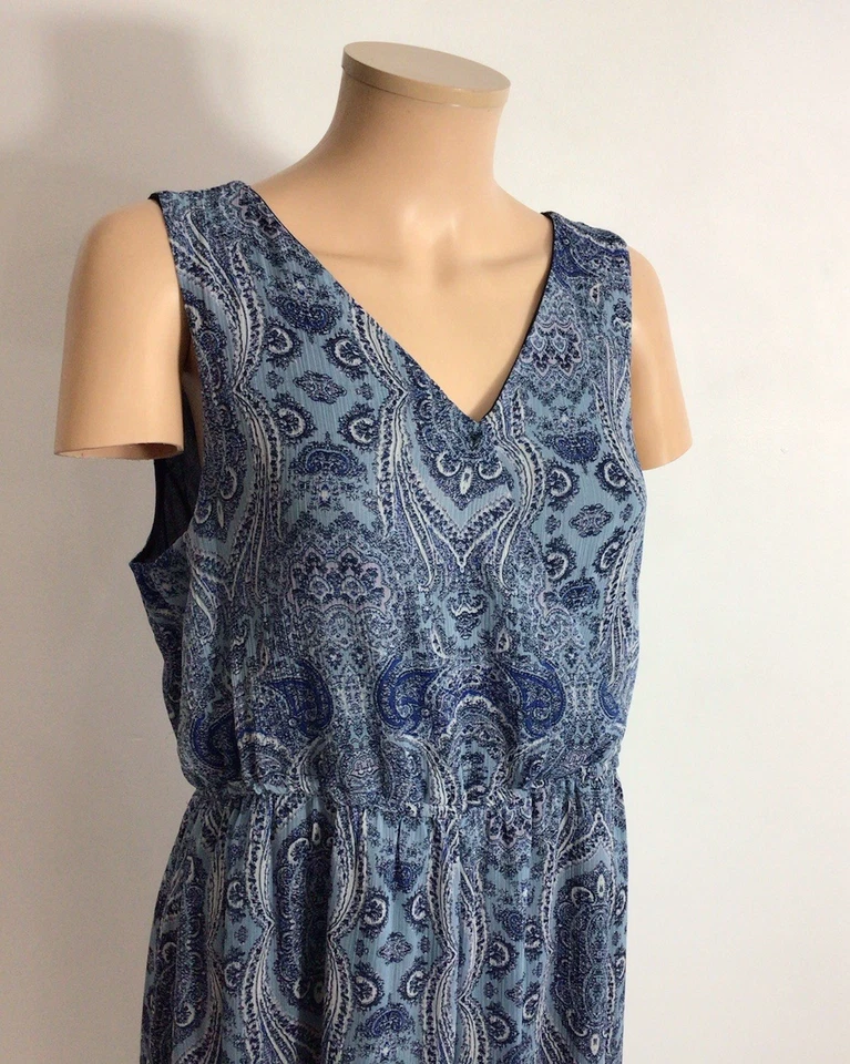 Синий фея макси платье Y2K пейсли печать женщин XL - Изображение 2 из 4