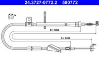 NEU - ATE 24.3727-0772.2 Seilzug, Feststellbremse FüR Opel