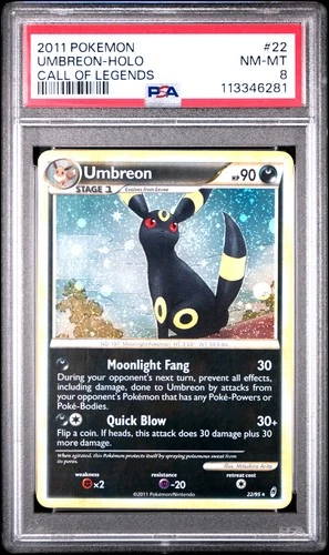 2011 POKEMON CALL OF LEGENDS UMBREON #22 HOLO PSA 8 NM #113346281 (SWIRL)