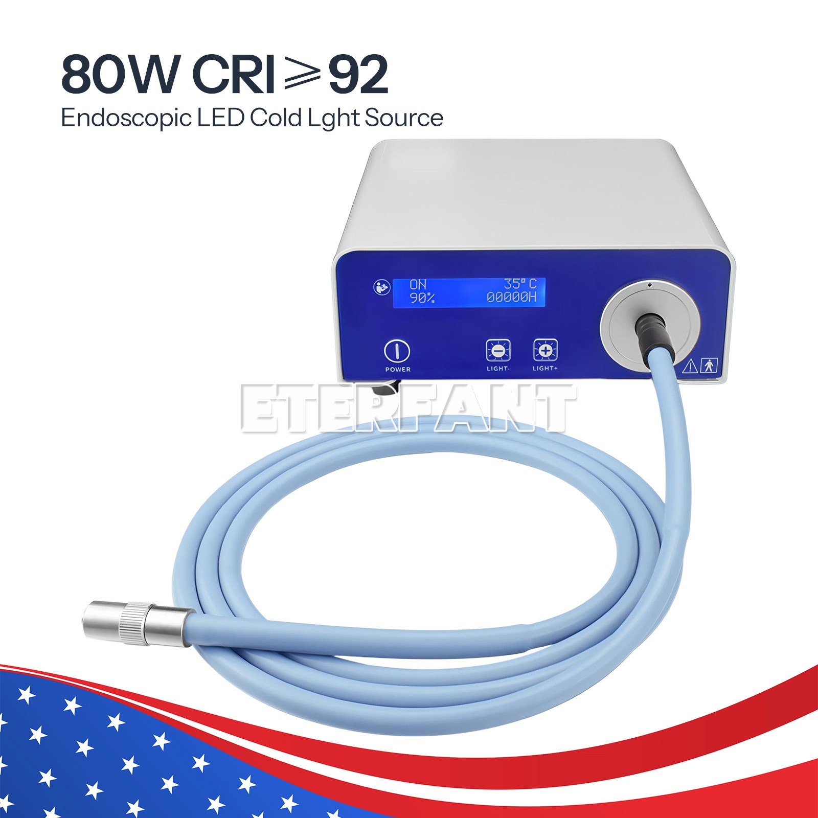 Medical 80W LED Cold Light Source for ENT Endoscopy Laparoscopic Camera TU-L1 US