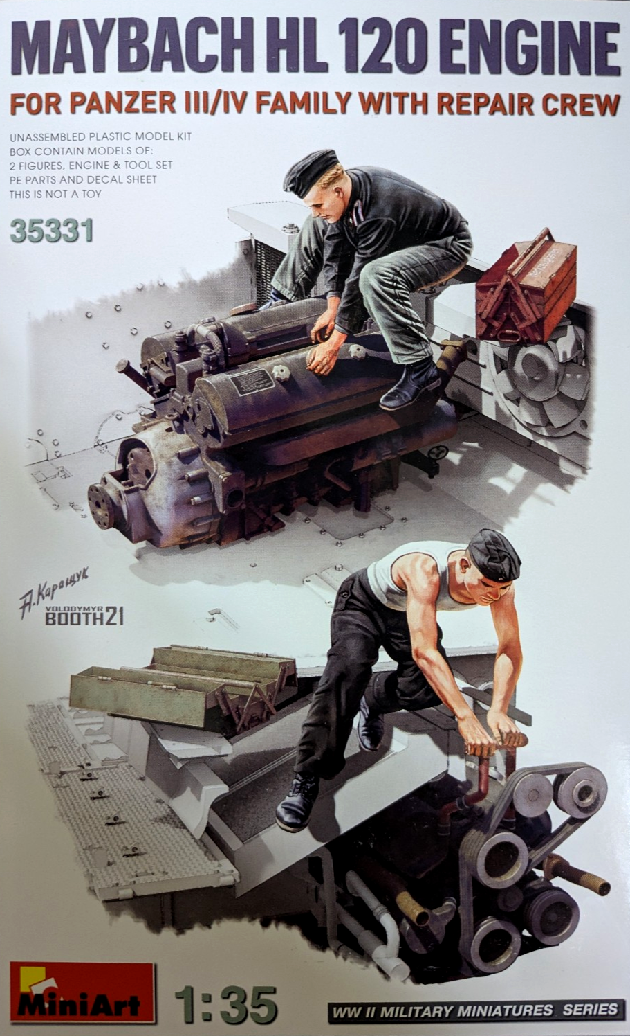 MiniArt 35331 - 1:35 Maybach HL 120 Engine, Panzer III/IV Family, w/Repair Crew