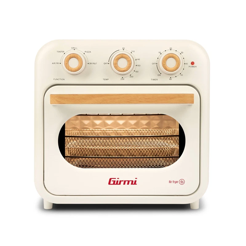 Fornetto Elettrico Friggitrice ad Aria Calda Vintage GIRMI Legno 14 Litri Forno