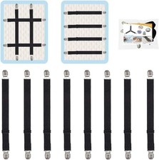 8Pcs Adjustable Bed Sheet Straps Clips, Elastic Mattress Sheet Fasteners Holder