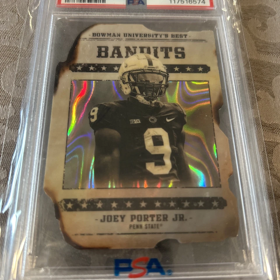 2022 Bowman Best University Joey Porter Jr Bandits Lava Refractor 16/50 PSA 9 - Image 3 of 4