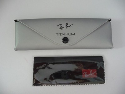 ! NEU ! silber/ grau Ray Ban Titanium Semi Hartschalen Brillen Etui + Tuch