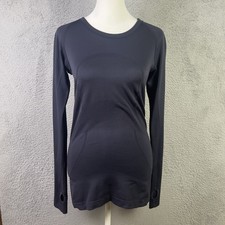 Lululemon Swiftly Tech Shirt Womens 6 Navy Blue Long Sleeve Running Athletic Gym